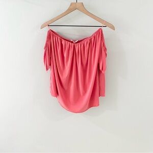 Lavender Field Pink Short Sleeve Off Shoulder Blouse Size Large